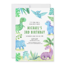 Dino Three Trex Boy 3rd Dinosaur Birthday