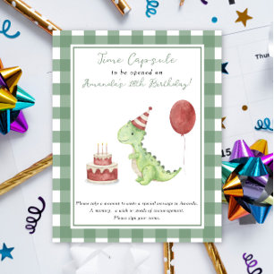 Dino-tids kapsel 1-års födelsedagspresent könsneut poster