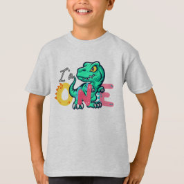Dino TRex I är 1 födelsedagspojkar EN Back to scho T Shirt