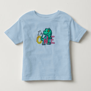Dino TRex I är 1 födelsedagspojkar EN Back to scho T Shirt