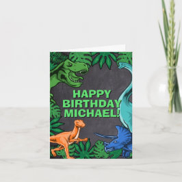 Dino Trex Jurassic Boy Dinosaur Birthday Kort