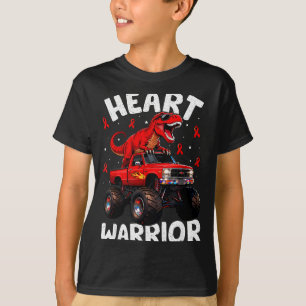 Dino Trex Pojkar Småbarn Hjälte Hjärtkrigaresjukdo T Shirt