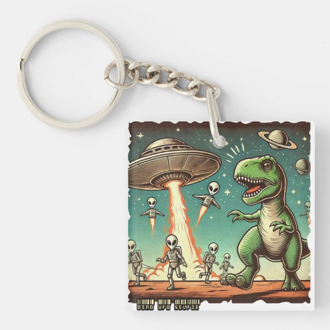 Dino UFO Selfie: Vintage Panic (Keychain Dinosaur) (Framsidan)