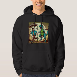 Dino UFO Selfie: Vintage Panic (Manar Hoodie) Hoodie