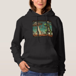 Dino UFO Selfie: Vintage Panic (Women's Hoodie) T Shirt