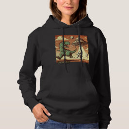 Dino UFO Selfie: Vintage Panic (Women's Hoodie) T Shirt