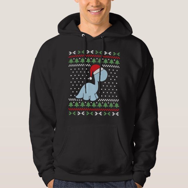 Dino Ugly jul Sweater Hoodie (Framsida)