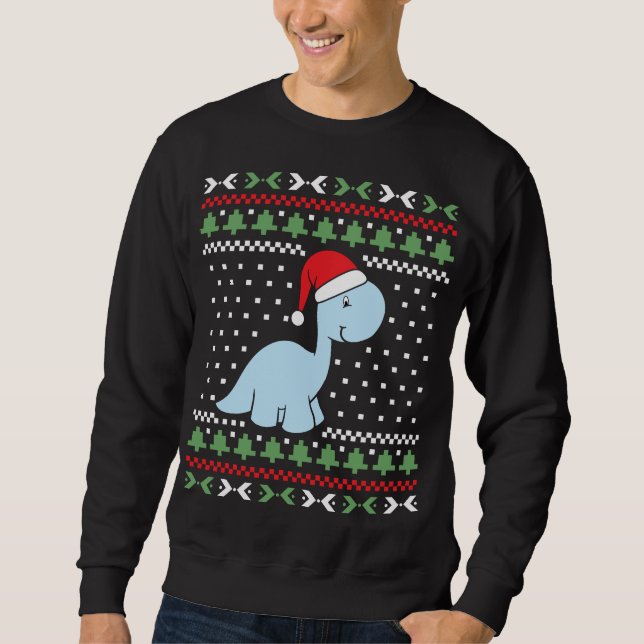 Dino Ugly jul Sweater Lång Ärmad Tröja (Framsida)
