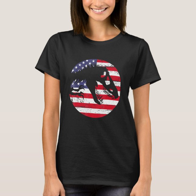 Dino USA Flag Patriotic Dinosaur Rex 4th Of July T Shirt (Framsida)