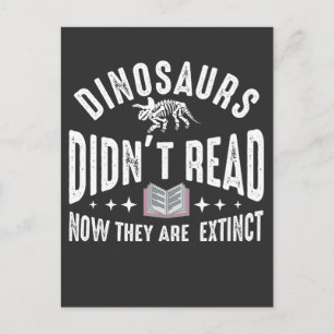 Dino-utrotning Bok Reading Funny Dinosaurs Vykort