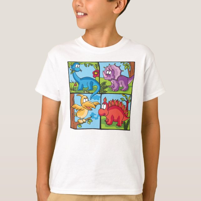 Dino-vänner Tee Shirt (Framsida)