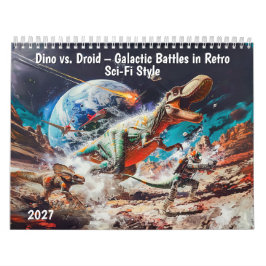 Dino vs. Droid – Galaktiska strider i retro scienc Kalender