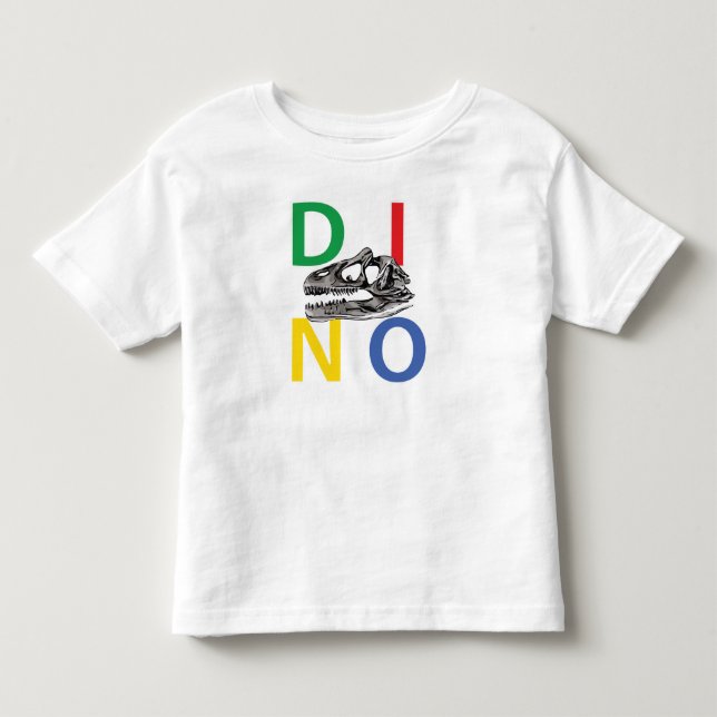 DINO - White Småbarn Bra Jersey T-Shirt (Framsida)