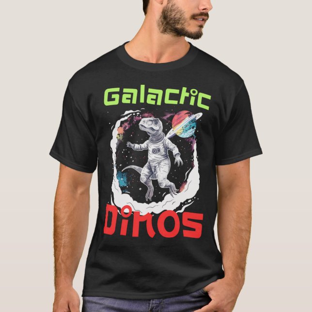 Dinoastronaut - dosinosaur som astronaut i rymdkon t shirt (Framsida)