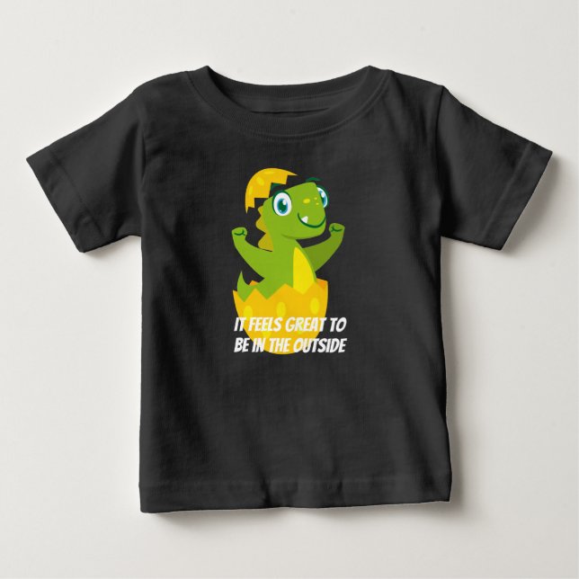 DinoChick Baby Fin Jersey T-Shirt (Framsida)