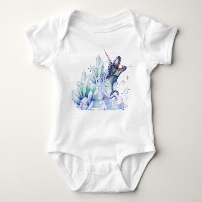 Dinocorn Baby | Crystal Fantasy Dinosaur Unicorn T Shirt (Framsida)