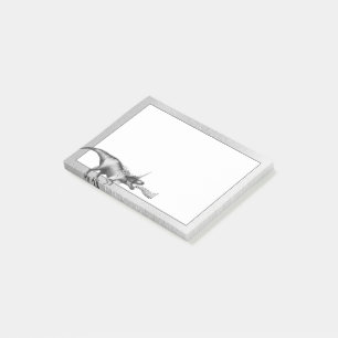 Dinocorn Chrome Silver Unicorn Horned Dinosaur Post-it Block
