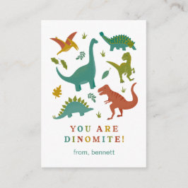 Dinomite Dinosaur Classroom Valentine Card Tilläggskort