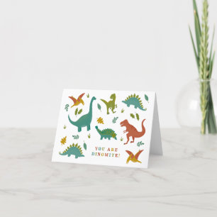 Dinomite Dinosaurs Valentine Card Tack Kort