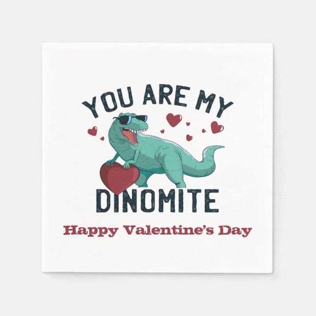 Dinomite Valentine Humor Pappersservett (Framsidan)