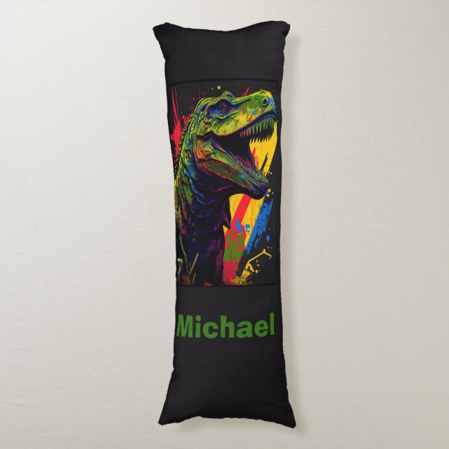 Dinonsaur T Rex Body Pillow Kroppskudde (Framsidan Vertikal)