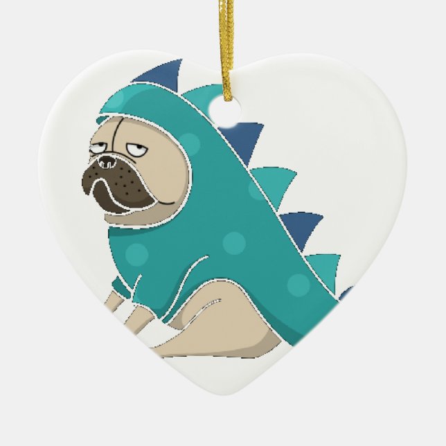 dinopug julgransprydnad keramik (Framsidan)