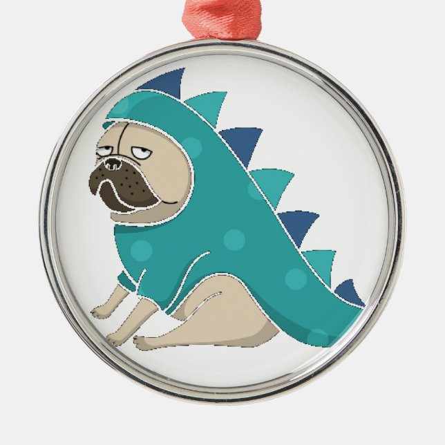 dinopug julgransprydnad metall (Framsidan)