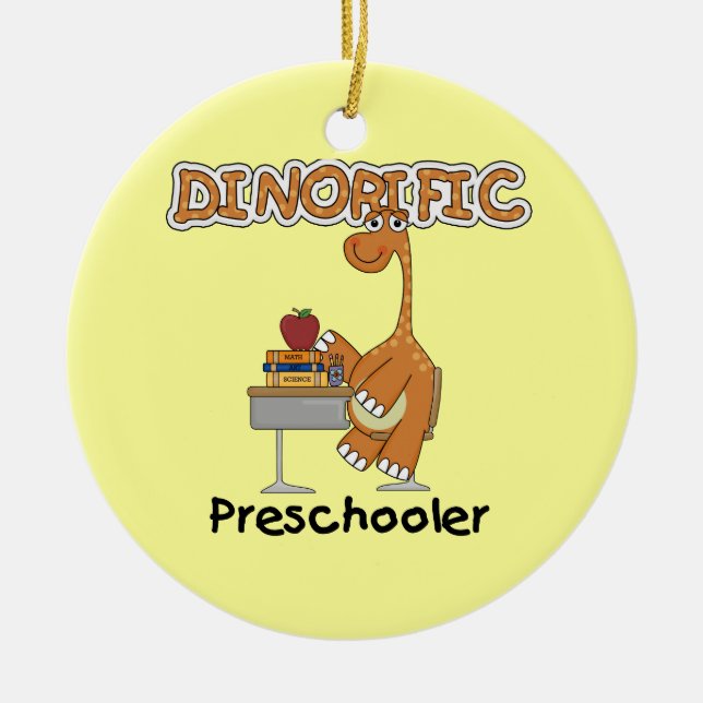 Dinorific PreschoolerT-tröja och gåvor Julgransprydnad Keramik (Framsidan)