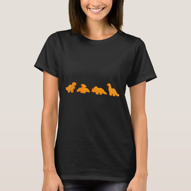 Dinos Chicken Nuggets Pattern _ Funny Realistic Di T Shirt (Framsida)