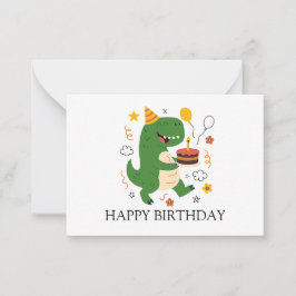 Dinos födelsedag Bash Birthday Anteckningskort
