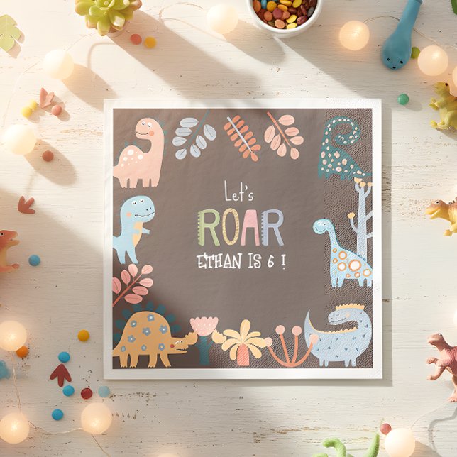 Dinos låt oss roar barns födelsedag pappersservett (Skapare uppladdad)