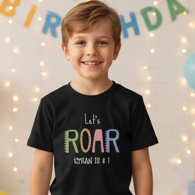 Dinos låt oss roar barns födelsedag t shirt (Skapare uppladdad)