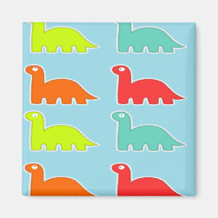 Dinos på blå magnet