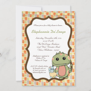 Dinos spelar dinosaurier t Rex Baby Shower-inbjuda Inbjudningar