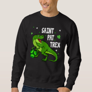 Dinosarus Saint Pax Trex Lycklig St patrick's day Lång Ärmad Tröja