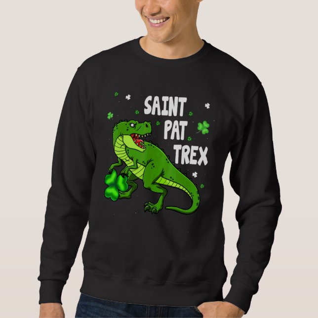 Dinosarus Saint Pax Trex Lycklig St patrick's day  Lång Ärmad Tröja (Framsida)