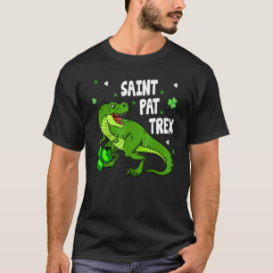 Dinosarus Saint Pax Trex Lycklig St patrick's day T Shirt