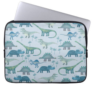 Dinosau Blue Mönster Laptop Fodral