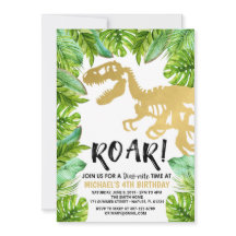 Dinosauer födelsedagsinbjudan Dino Party Boy