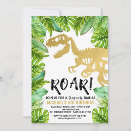 Dinosauer födelsedagsinbjudan Dino Party Boy Inbjudningar