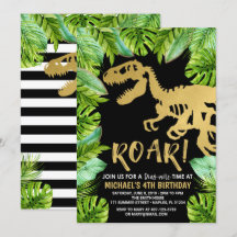 Dinosauer födelsedagsinbjudan Roar Dino Party Boy