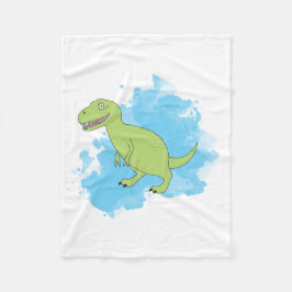 Dinosauer med bakgrundsdesign för vattenfärg fleecefilt