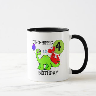 Dinosaur4e födelsedagenTshirts och gåvor Mugg