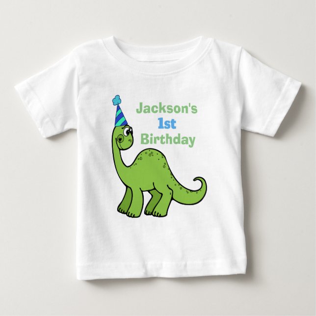 Dinosaur 1:a födelsedag Cute Personlig T Shirt (Framsida)