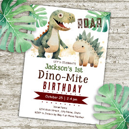 Dinosaur 1:a födelsedag inbjudningar