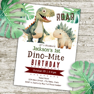 Dinosaur 1:a födelsedag inbjudningar
