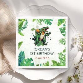 Dinosaur 1:a födelsedagen Party Pappersservett