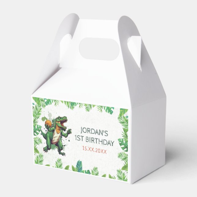 Dinosaur 1:a födelsedagen Party Presentaskar (Framsidan Sidan)