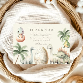 Dinosaur 1:a födelsedagen Party Tack Kort