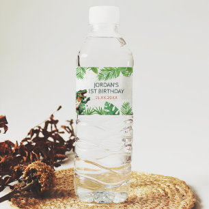 Dinosaur 1:a födelsedagen Party Vattenflaskor Etikett